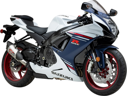 YOSHIMURA Street AT2 stainless steel exhaust with carbon fiber end cap, featuring sleek design and polished finish.