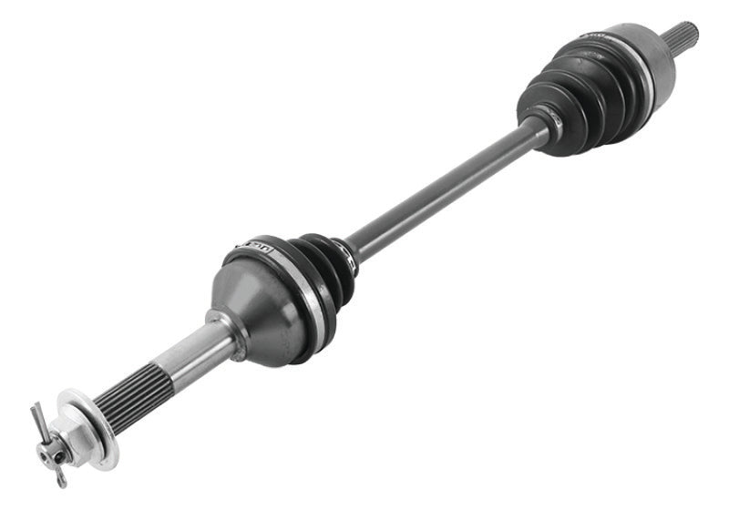 QuadBoss rear left side rugged axle for 2008-2009 Kawasaki KRF750 Teryx 4x4, showing the sturdy metal construction and mounting points.