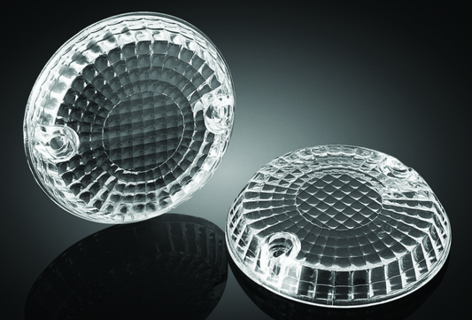 Kuryakyn replacement turn signal lenses for Kawasaki Vulcan 900, clear or red, showing close-up of lens designs for motorcycle turn signals.