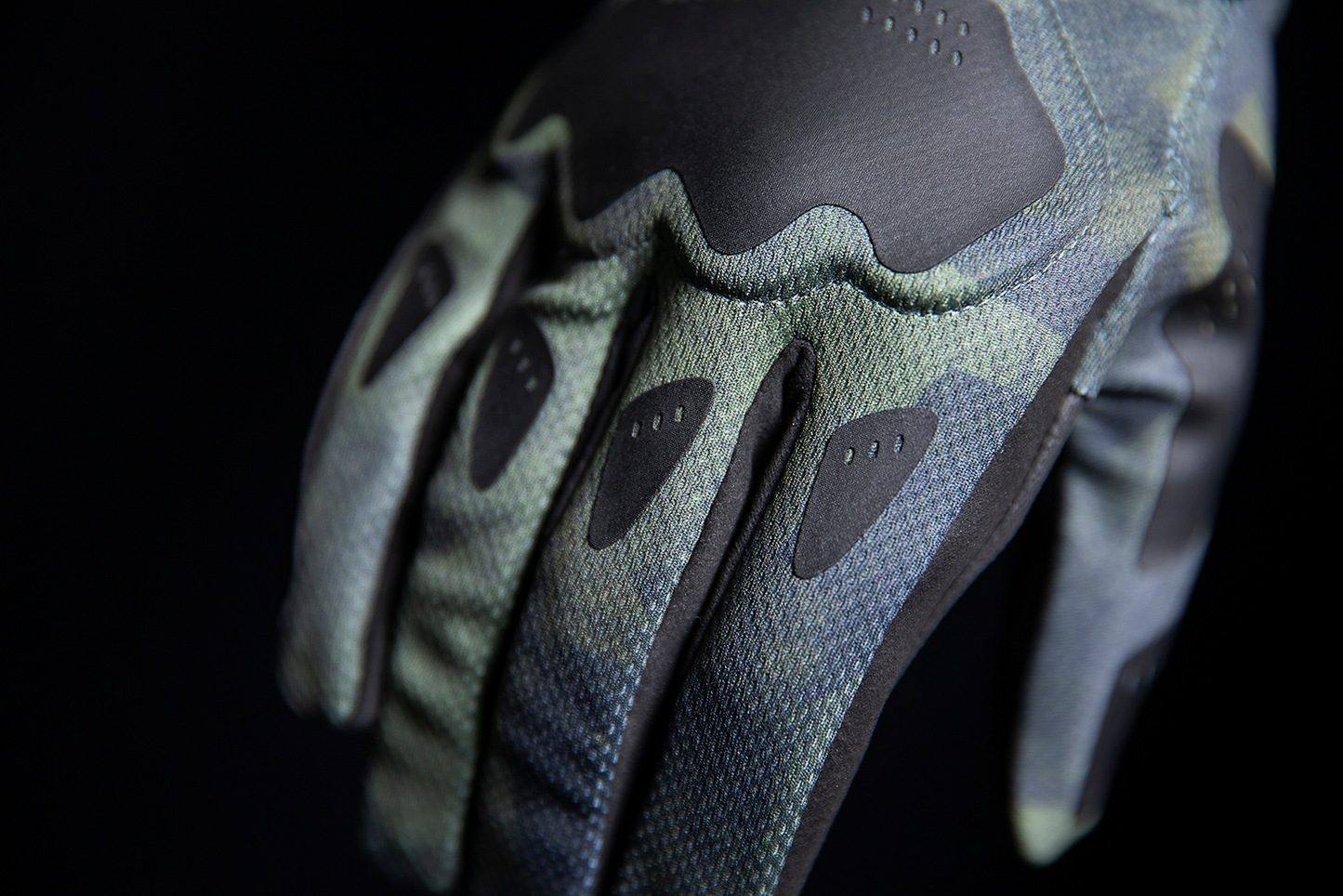 Bill's Exhausts ICON Hooligan™ Battlescar Gloves in green, medium size, with rugged design and protective padding.