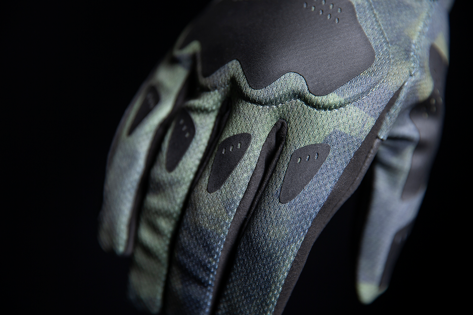 Bill's Exhausts ICON Hooligan™ Battlescar Gloves in green, medium size, with rugged design and protective padding.