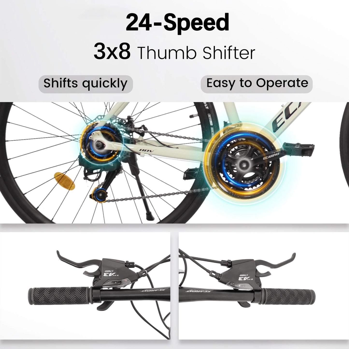 Hycline Ecarpat Druk bicycle tire 700x28C mounted on a bicycle wheel, showcasing durable rubber tread and sidewall details.
