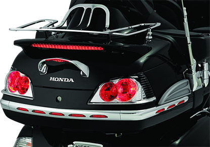 Kuryakyn LED lighted trunk lid handle for Honda Gold Wing GL1800 2001-2005, mounted on motorcycle trunk lid.