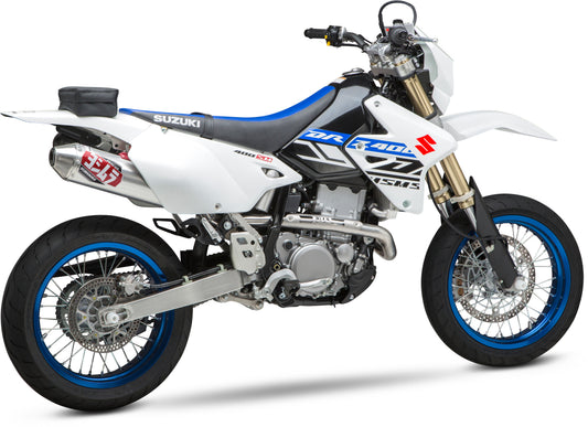 YOSHIMURA Street RS 2 UTV full exhaust system made of stainless steel, featuring sleek pipes and muffler for enhanced performance.