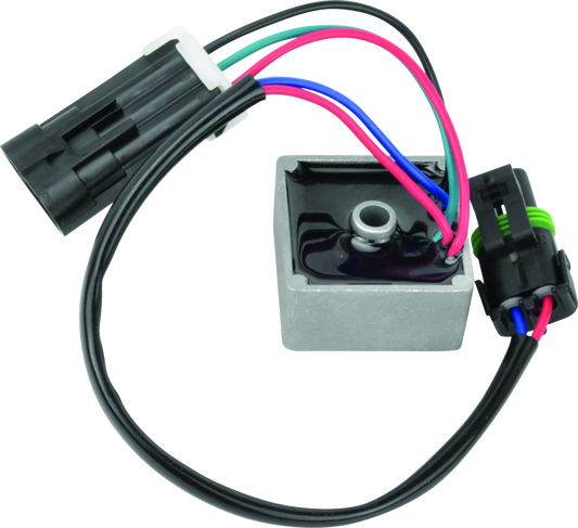QuadBoss Turf Mode Relay for Polaris Ranger and General models, part 402297, shown in this image with electrical connectors and relay housing.