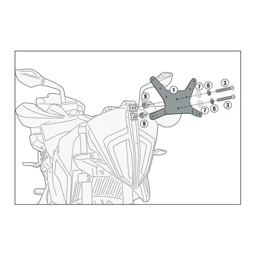 GIVI, GIVI D7711KIT Windshield Fit Kit for KTM 7710DT / 7710D – Clear, Smoke, and Matte Black Options