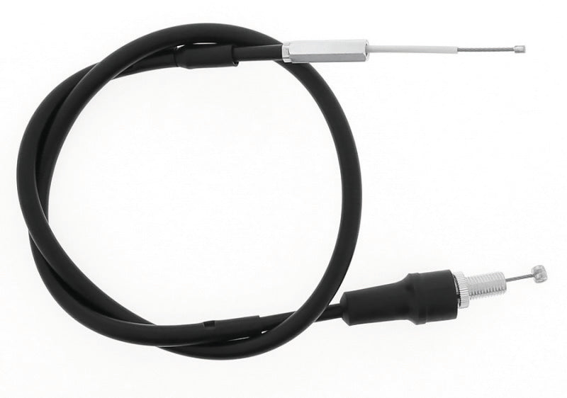 QuadBoss throttle cable for Yamaha YFM660 Grizzly, showing durable black cable with metal fittings for power sports ATV.