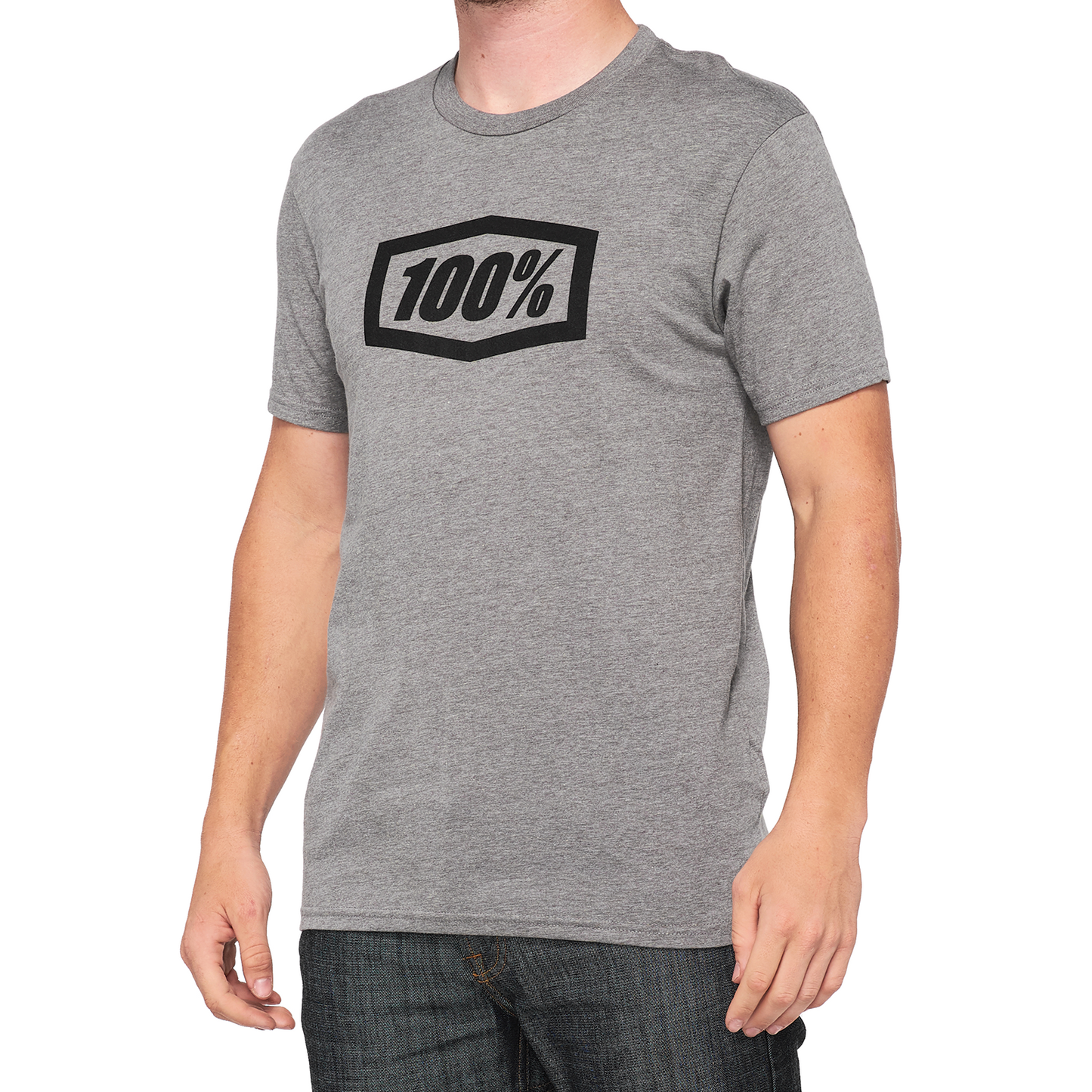 100% Icon T-Shirt - Heather Gray - Large 20000-00027 - Howling Moto