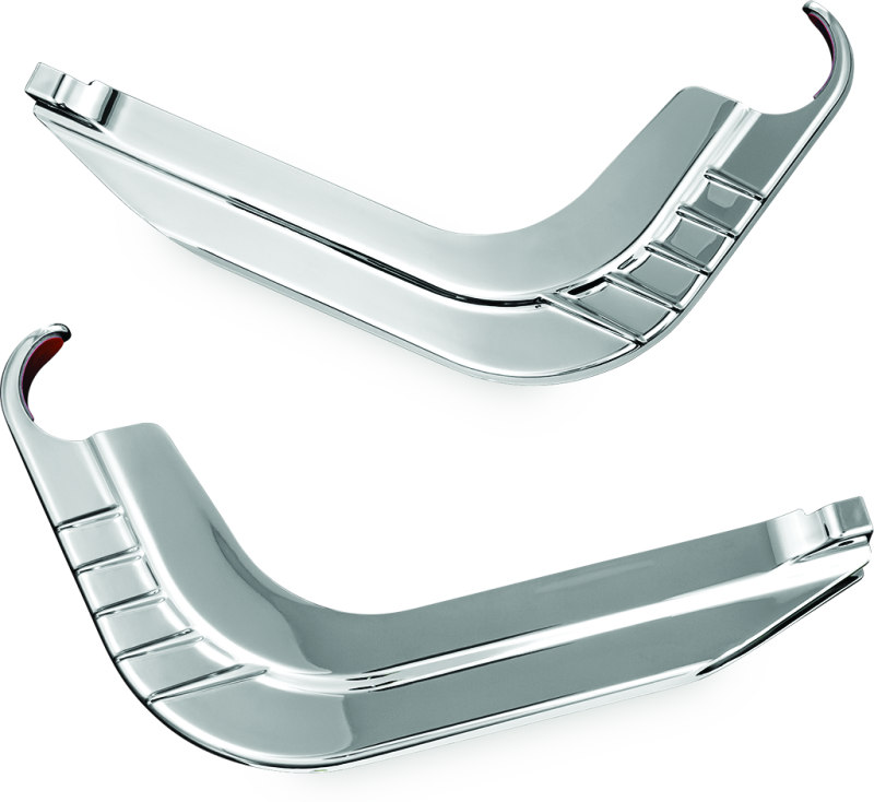 Kuryakyn rear bumper accents for Harley-Davidson trikes, part number 7223, showing chrome finish and detailed design.