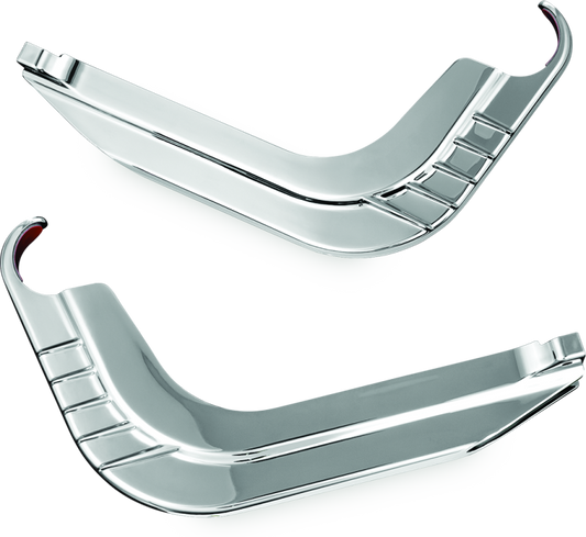 Kuryakyn rear bumper accents for Harley-Davidson trikes, part number 7223, showing chrome finish and detailed design.
