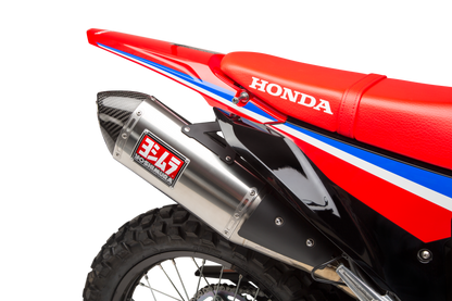 YOSHIMURA Race RS4s full exhaust system for Honda motorcycles, featuring stainless steel pipes and muffler with branding details.