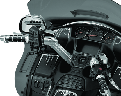 Chrome handlebar top cover for Honda GL1800 Gold Wing from Kuryakyn, fitting 2001-2017 models, with a sleek chrome finish.