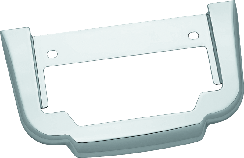 Chrome Kuryakyn license plate frame for trikes, part number 5148, with a sleek and sturdy design for motorcycle customization.