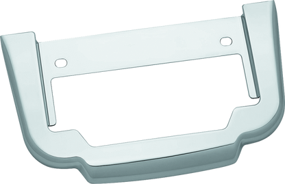 Chrome Kuryakyn license plate frame for trikes, part number 5148, with a sleek and sturdy design for motorcycle customization.
