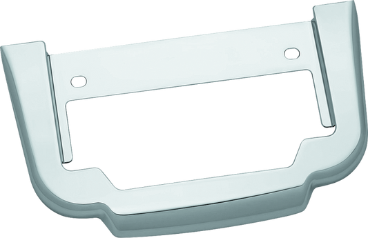 Chrome Kuryakyn license plate frame for trikes, part number 5148, with a sleek and sturdy design for motorcycle customization.