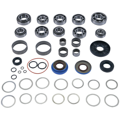QuadBoss transmission rebuild kit for Polaris RZR 800 (2008-2009), showing parts including gears and seals for repair.