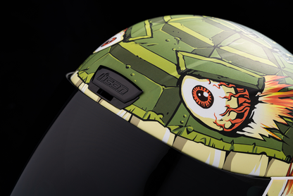 Icon Airform™ Grenadier helmet in green, small size, with sleek aerodynamic design and matte finish.