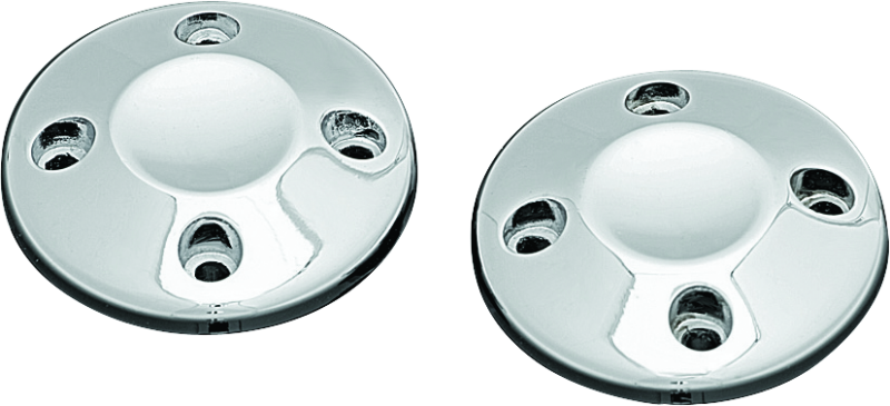 Kuryakyn Iso Grip End Caps for power sports handlebars, black rubber with chrome accents, replacement pair for motorcycle grips