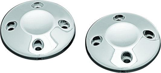 Kuryakyn Iso Grip End Caps for power sports handlebars, black rubber with chrome accents, replacement pair for motorcycle grips