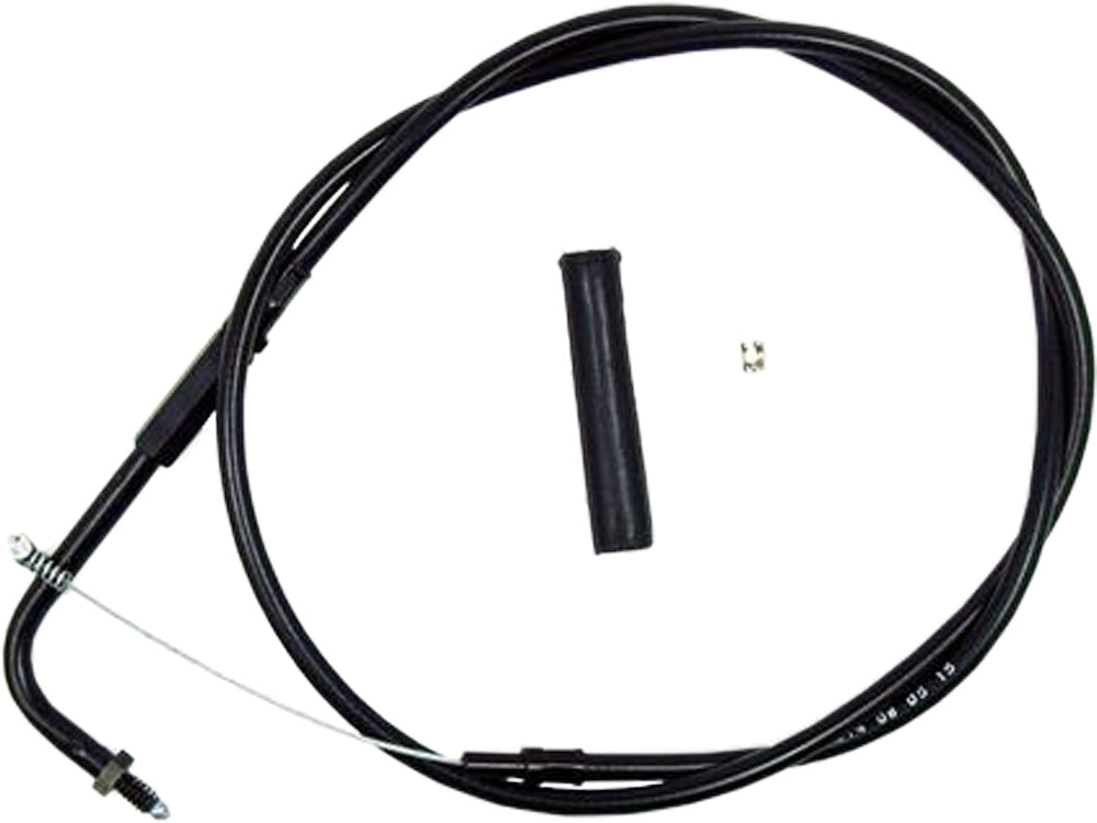 Motion Pro Blackout Idle Cable part 06-2214 for motorcycle maintenance, shown in black with metal fittings.