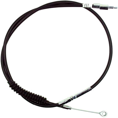 Motion Pro black vinyl clutch LW cable for precise motorcycle control, part 06-0390, with detailed cable connection in view