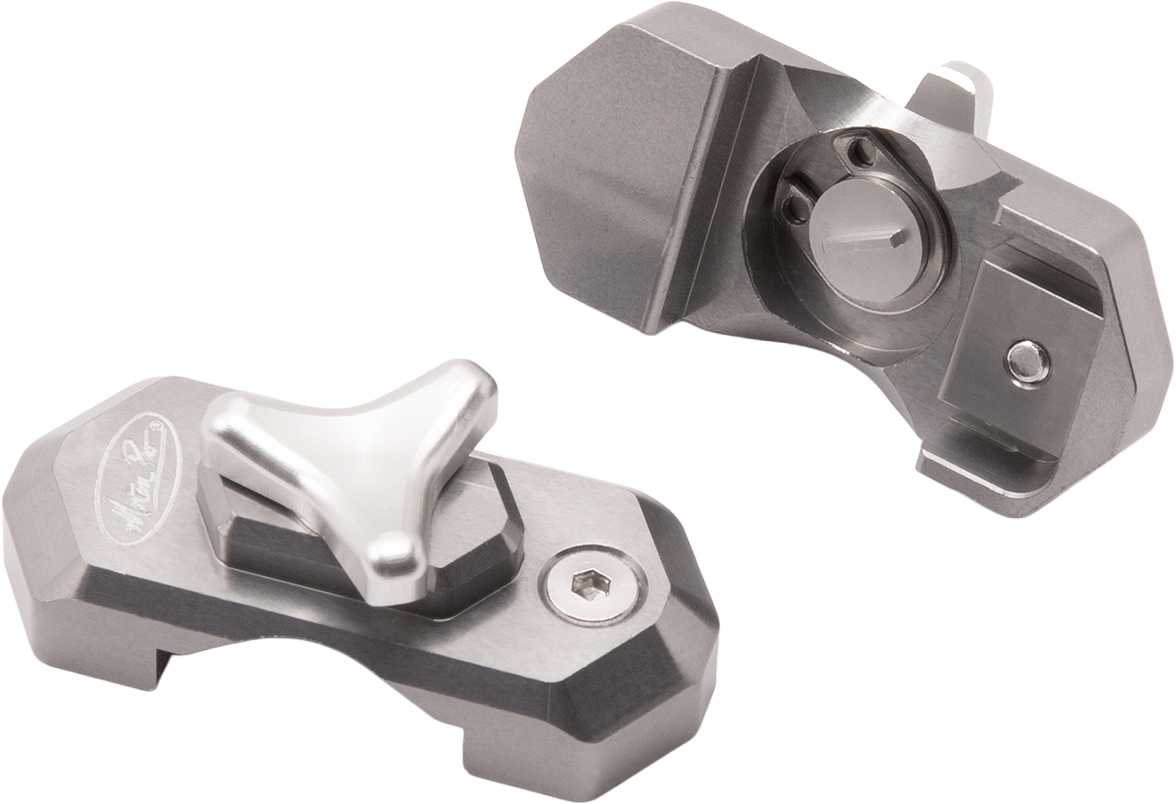 Motion Pro compression adjuster for Showa 49mm forks, part 11-0123, shown installed on motorcycle suspension.