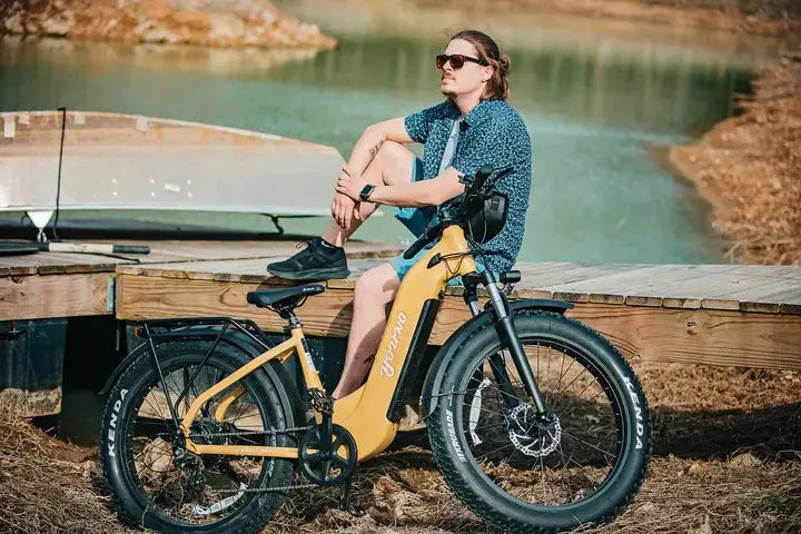 YOUNG Electric E-Scout Pro Step-Through Commuter Ebike | Up to 80 Miles, 28 MPH | 960Wh LG Battery, 26’’ All-terrain eBike - Howling Moto