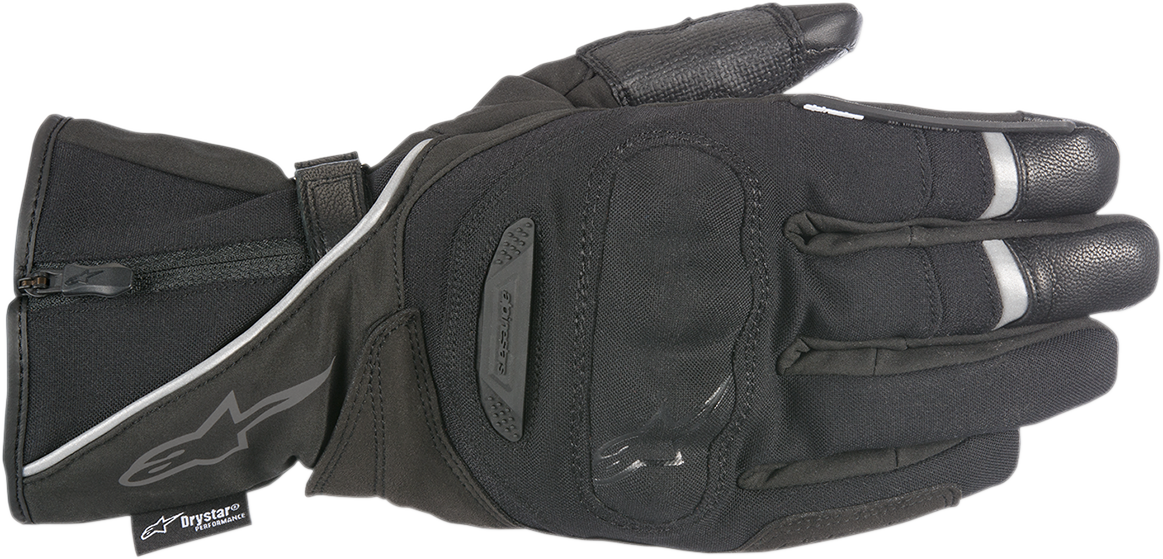 Black Alpinestars Primer Drystar® Gloves in 3XL size, showing the durable motorcycle gloves with textured grip and reinforced knuckles.