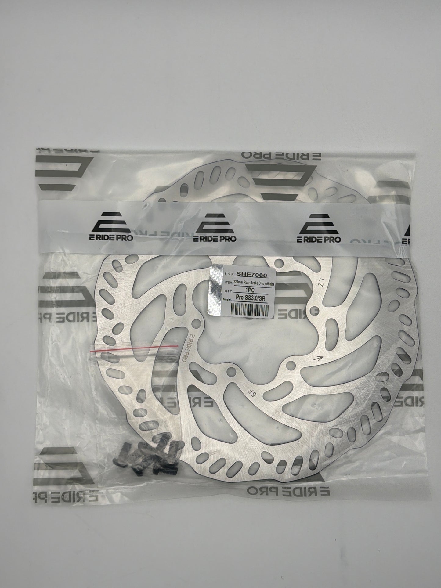 E Ride Pro OEM 220MM Rear Brake Rotor 3.00MM with 6 Mounting Screws - Howling Moto