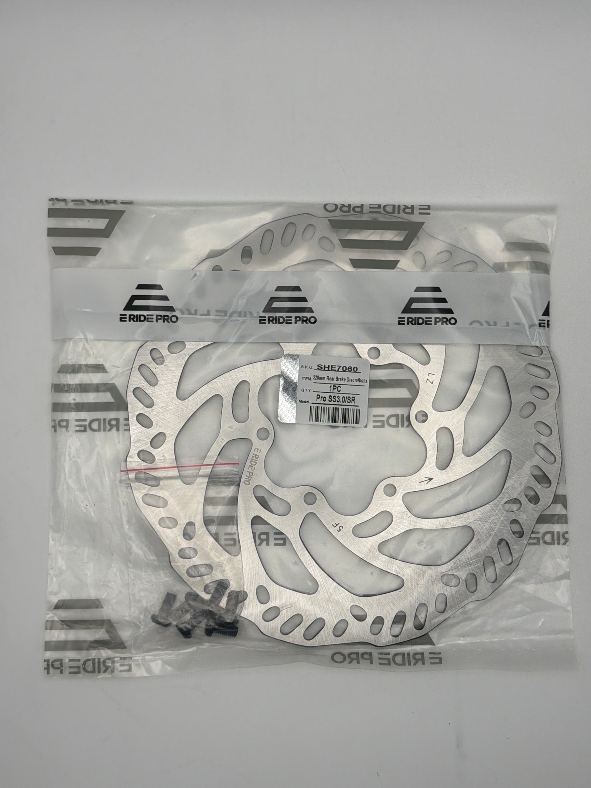 E Ride Pro OEM 220MM Rear Brake Rotor 3.00MM with 6 Mounting Screws - Howling Moto