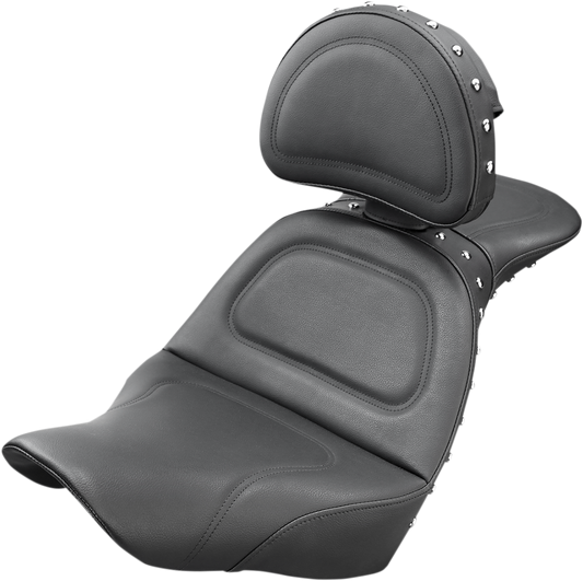 Bill's Exhausts SADDLEMEN Explorer Special Seat with backrest for motorcycle, featuring ergonomic design and durable materials.