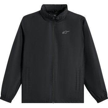 Black Alpinestars Overhaul Racer Jacket in medium size, featuring sleek design and protective racing style.