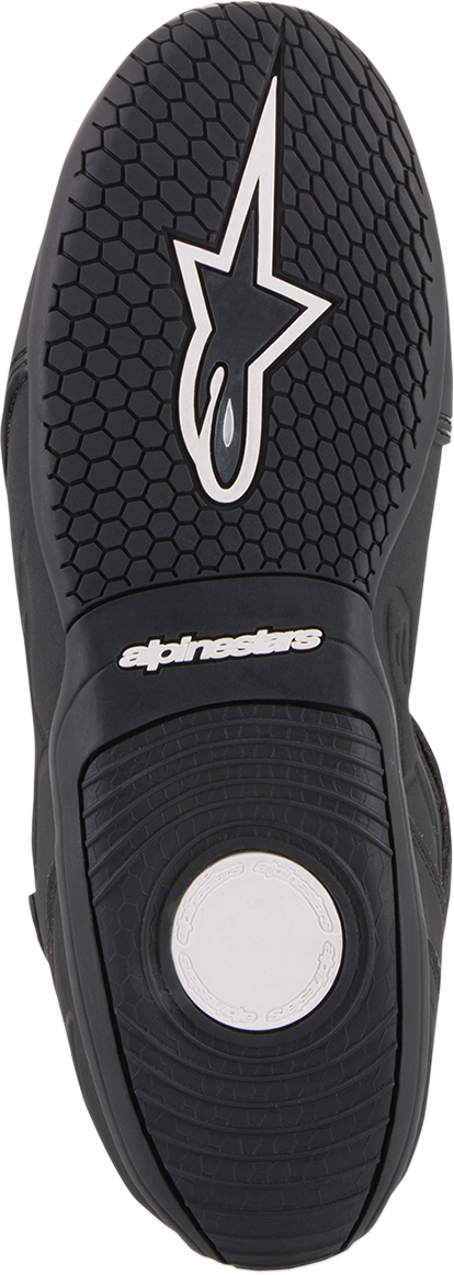 Black ALPINESTARS Fastback v2 Shoes in US 11.5, featuring sleek design and durable construction, ideal for motorcycle riding.