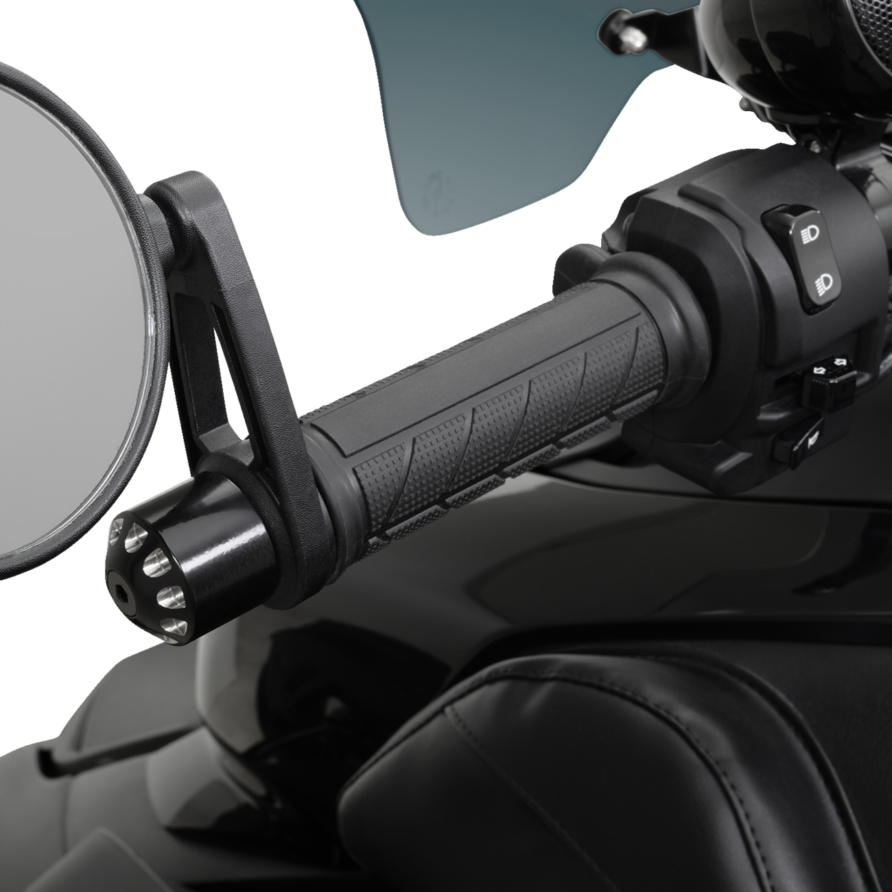 Bill's Exhausts SHOW CHROME Heated Grips for Ryker 17-454BK engine, featuring chrome finish and ergonomic design.