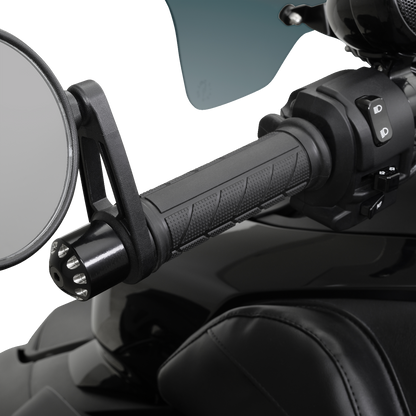 Bill's Exhausts SHOW CHROME Heated Grips for Ryker 17-454BK engine, featuring chrome finish and ergonomic design.