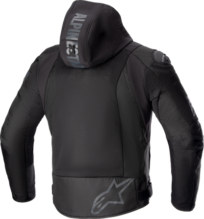 Black Alpinestars Zaca Air Jacket in small size, featuring lightweight design and protective features, displayed on a plain background.