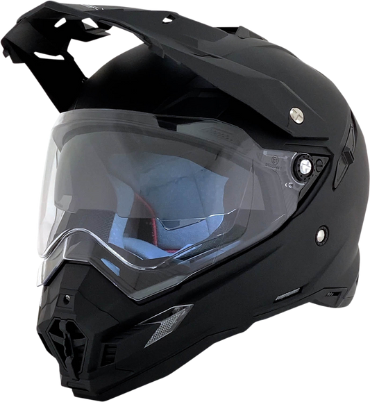 Matte black AFX FX-41DS helmet in XL size, featuring a sleek design with clear visor and vent details.