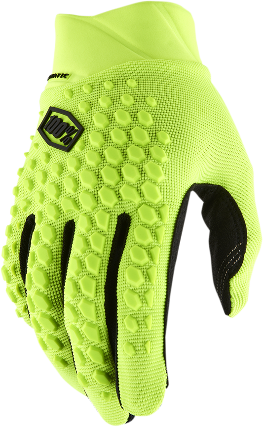 Bill's Exhausts fluorescent yellow large Geomatic gloves, durable protective gloves with a bright yellow color and textured grip.