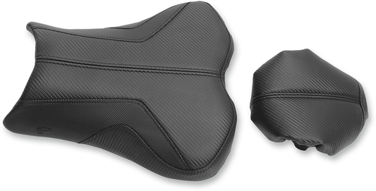 Bill's Exhausts SADDLEMEN GP-V1 Standard Seat for ZX '08-'18 motorcycle, showing the black, contoured seat design.