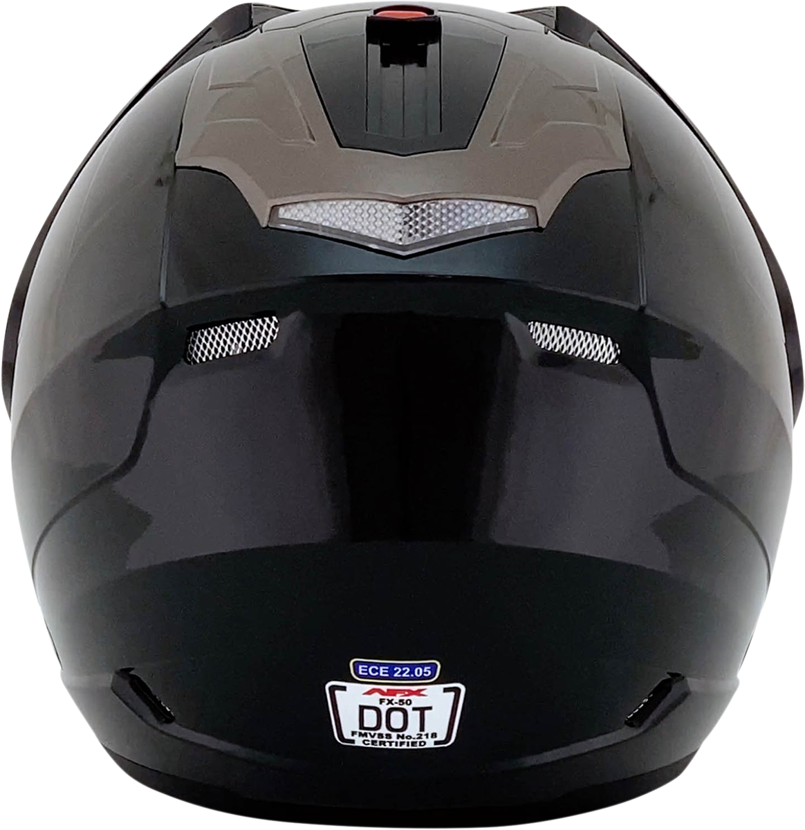 Gloss black AFX FX-50 helmet in 2XL size with sleek design, featuring smooth surface and visor, by Bill's Exhausts.