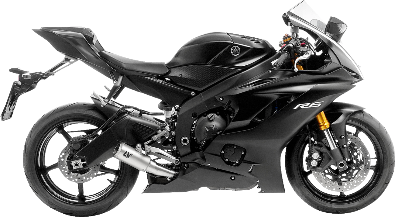 Titanium Leovince LV Corsa muffler for Yamaha YZF-R6 2006-2020, high-performance motorcycle exhaust by Bill's Exhausts.