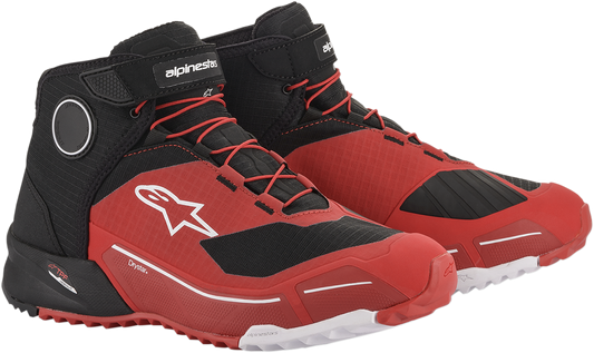 Alpinestars CR-X Drystar® motorcycle shoes in black and red, US 9, featuring protective design and durable materials.
