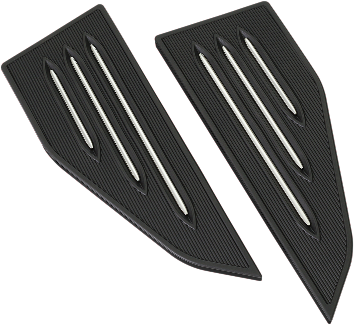 Bill's Exhausts SHOW Chrome Passenger Board Inserts for GL18 engine, shiny chrome finish, detailed metal construction.