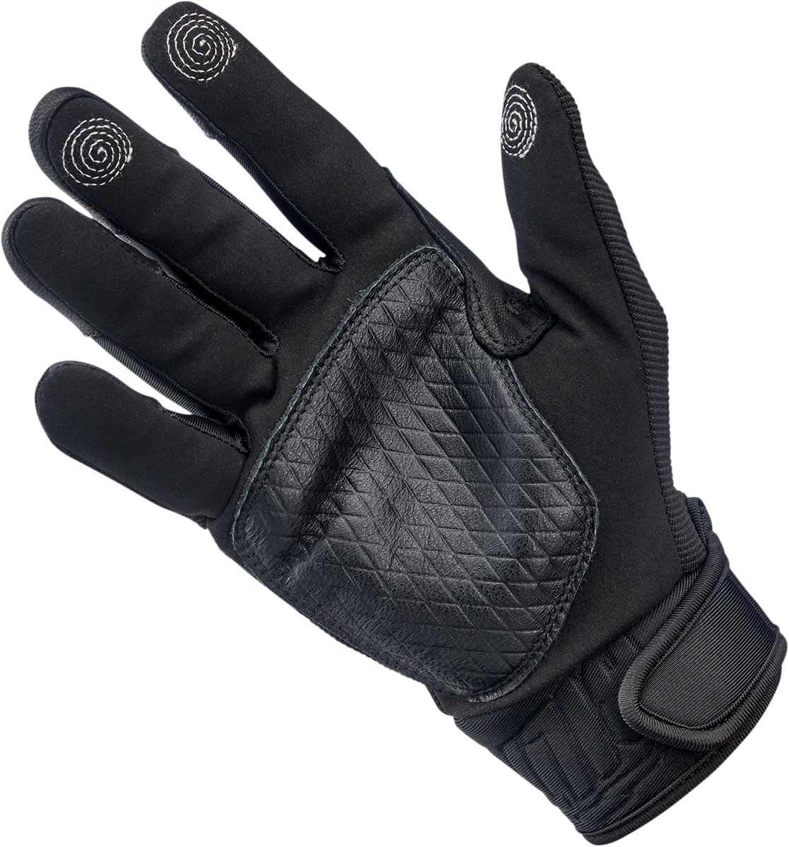 BILTWELL Baja Gloves in black, size 2XL, made by Bill's Exhausts, featuring durable leather construction and wrist closure.