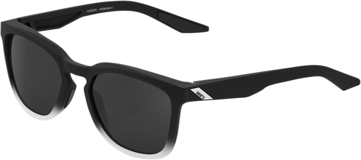 Black Hudson sunglasses with black mirror lenses, featuring sleek black frames, by Bill's Exhausts.
