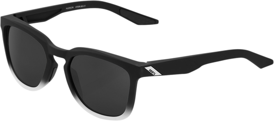 Black Hudson sunglasses with black mirror lenses, featuring sleek black frames, by Bill's Exhausts.