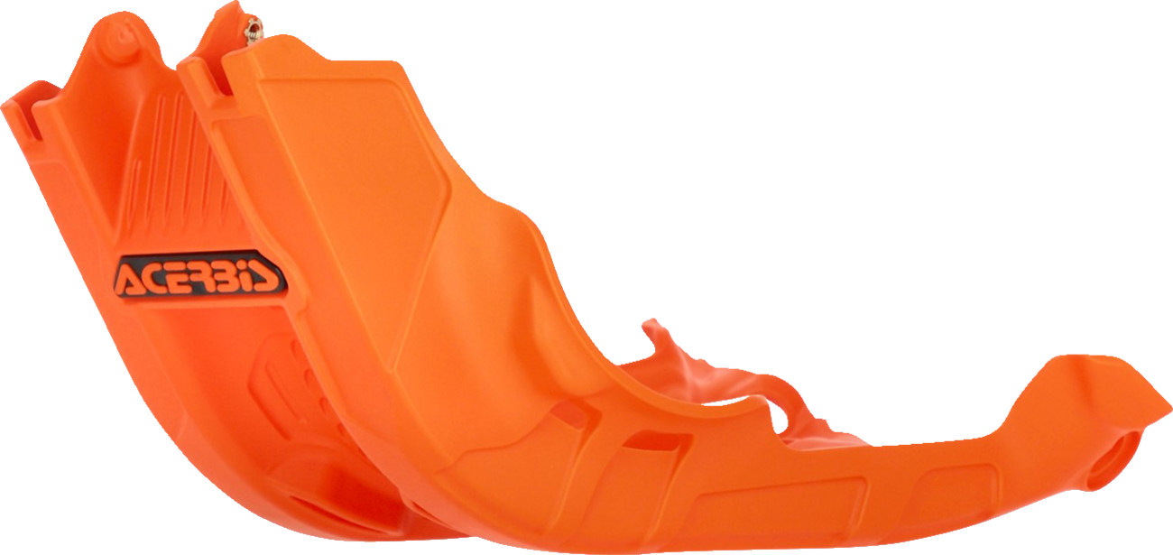Orange ACERBIS OEM skid plate for KTM motorcycle, body protective part with Bill's Exhausts branding.