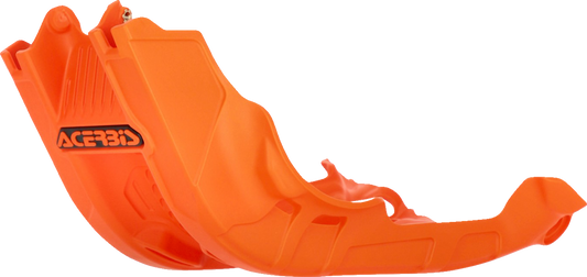 Orange ACERBIS OEM skid plate for KTM motorcycle, body protective part with Bill's Exhausts branding.
