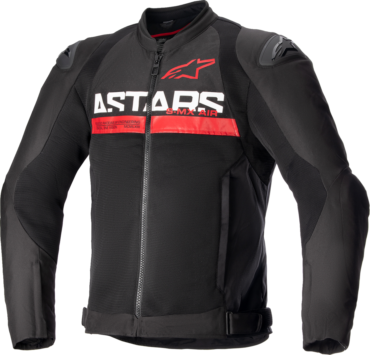Alpinestars SMX Air motorcycle jacket in black and red, size XL, featuring protective armor and ventilation for riding comfort.