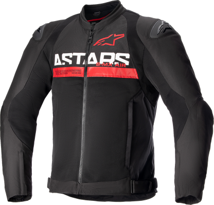Alpinestars SMX Air motorcycle jacket in black and red, size XL, featuring protective armor and ventilation for riding comfort.